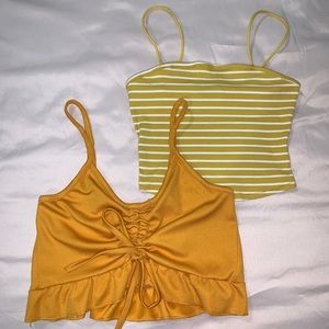 Yellow crop top set
